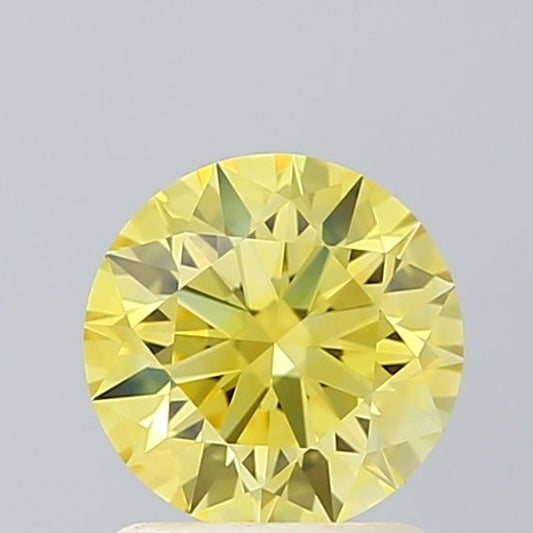 Lab-Grown ROUND Diamond - 1.22 Carat, Fancy Vivid Yellow Color, VVS2 Clarity | Sustainable Luxury, Dazzling Brilliance | IGI | Certified LG617416897