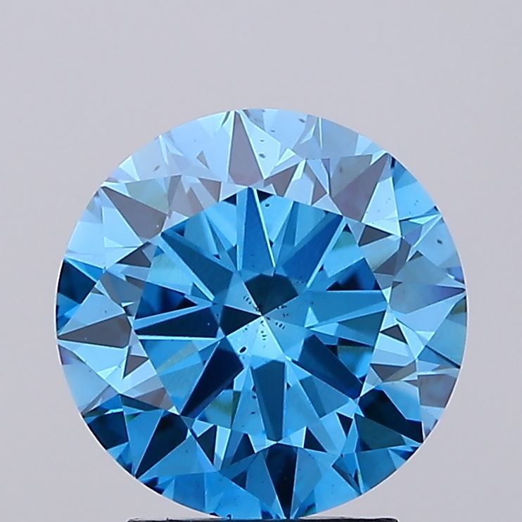 Lab-Grown ROUND Diamond - 3 Carat, Fancy Vivid Blue Color, VS2 Clarity | Sustainable Luxury, Dazzling Brilliance | IGI | Certified LG578341427