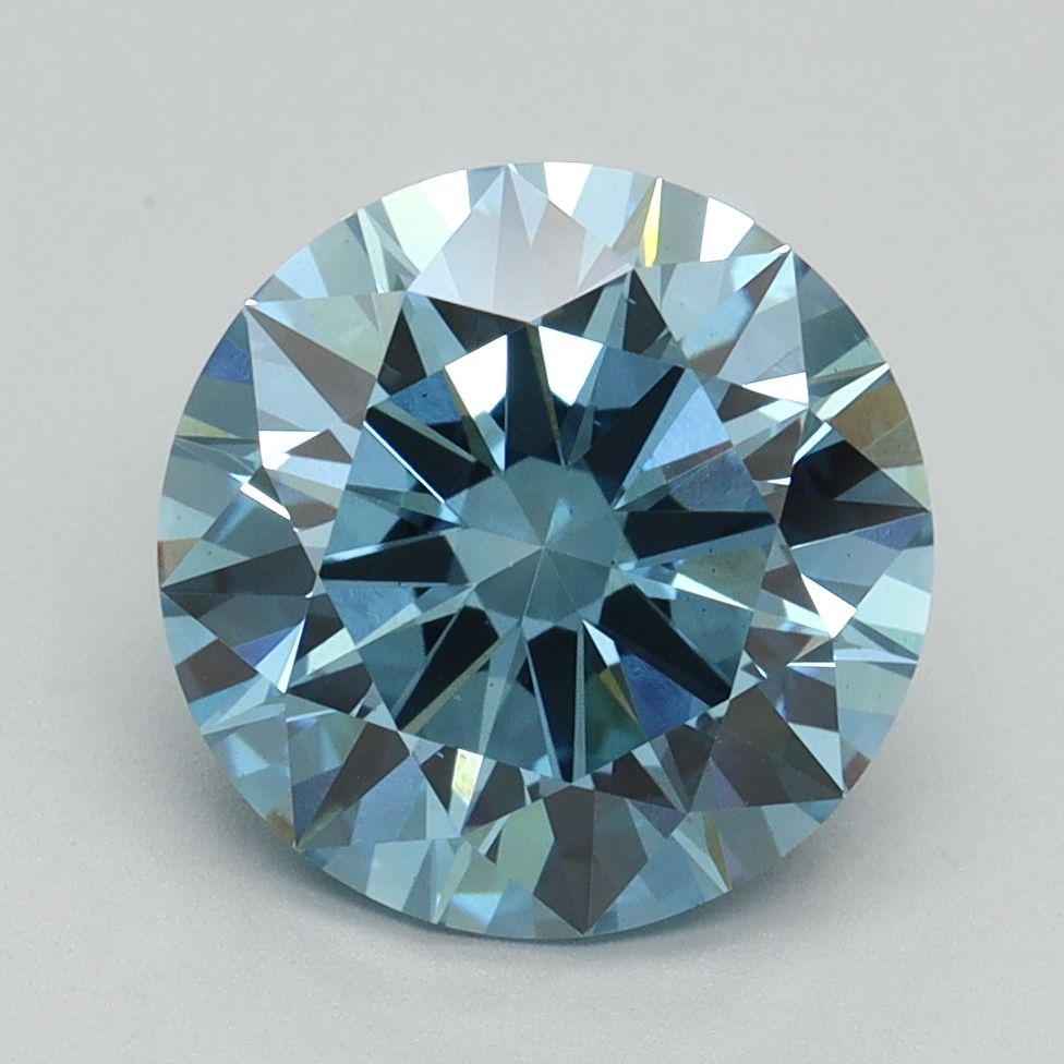 Lab-Grown ROUND Diamond - 3.1 Carat, Fancy Vivid Blue Color, VS1 Clarity | Sustainable Luxury, Dazzling Brilliance | IGI | Certified LG638454344