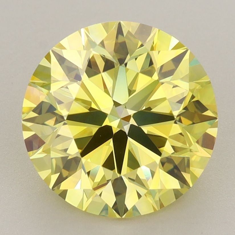 Lab-Grown ROUND Diamond - 3.51 Carat, Fancy Vivid Yellow Color, VVS2 Clarity | Sustainable Luxury, Dazzling Brilliance | IGI | Certified LG636418521