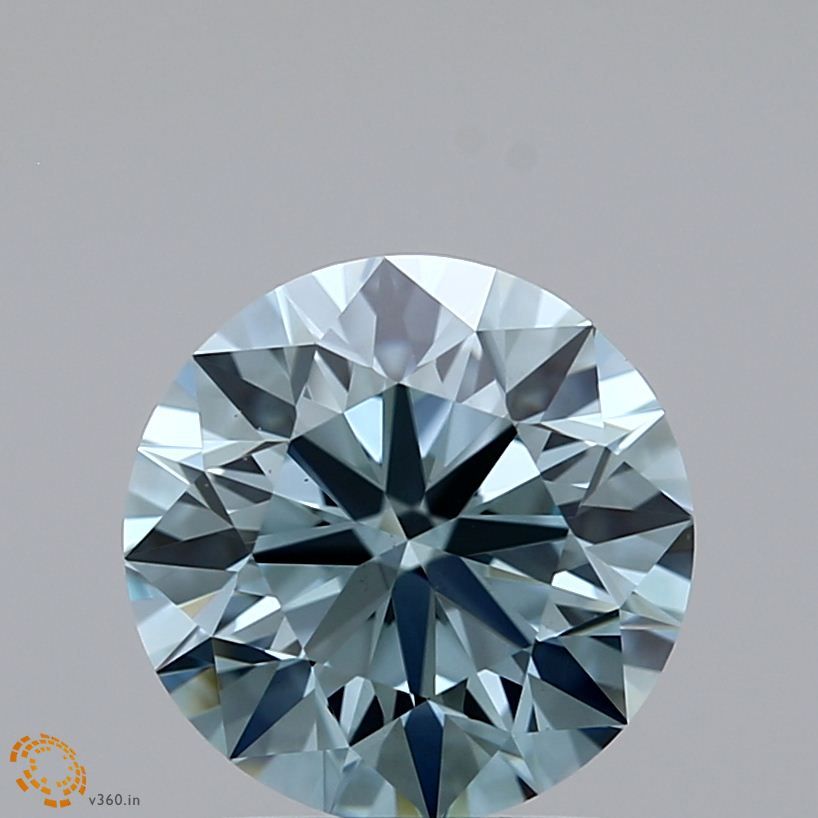 Lab-Grown ROUND Diamond - 1.7 Carat, Fancy Greenish Blue Color, VS2 Clarity | Sustainable Luxury, Dazzling Brilliance | IGI | Certified LG371903136