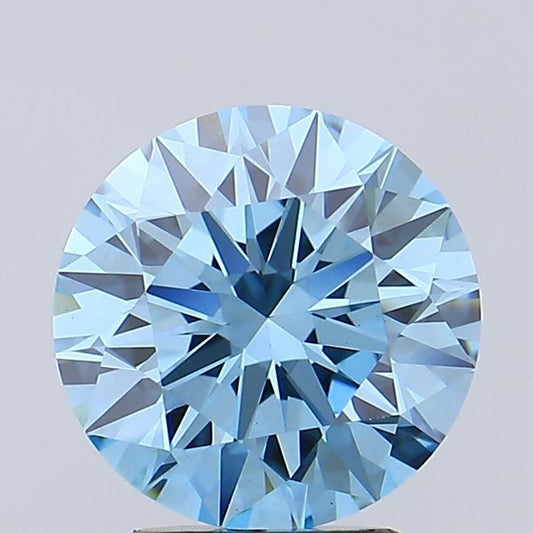 Lab-Grown ROUND Diamond - 2.54 Carat, Fancy Vivid Blue Color, VS1 Clarity | Sustainable Luxury, Dazzling Brilliance | IGI | Certified LG623483875