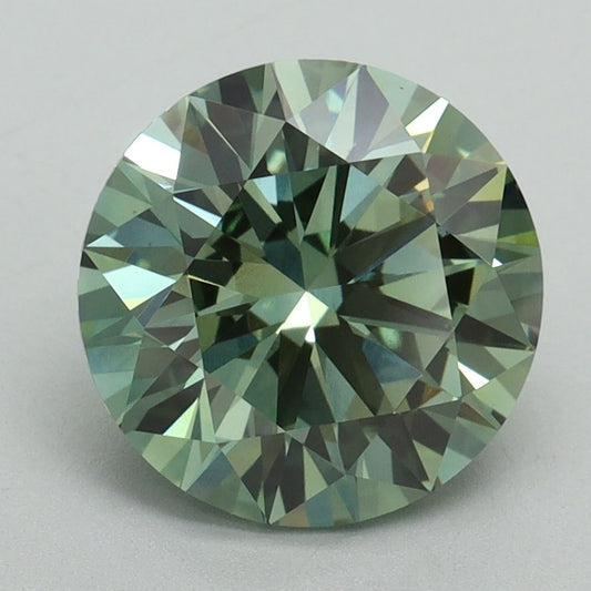 Lab-Grown ROUND Diamond - 3.07 Carat, Fancy Vivid Green Color, VS1 Clarity | Sustainable Luxury, Dazzling Brilliance | IGI | Certified LG638466304