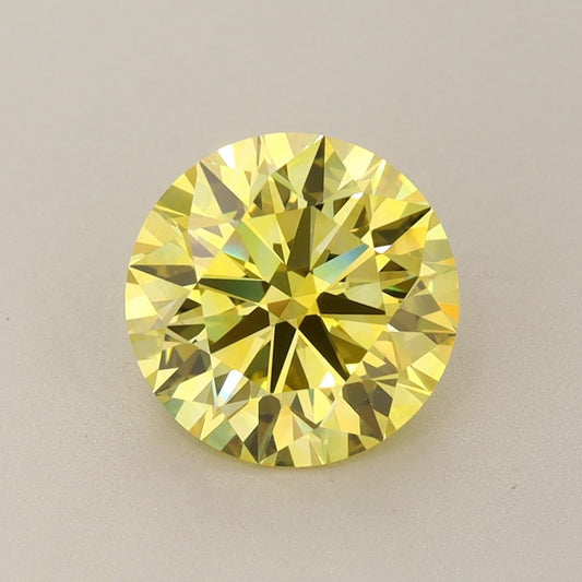 Lab-Grown ROUND Diamond - 2.3 Carat, Fancy Vivid Yellow Color, VS1 Clarity | Sustainable Luxury, Dazzling Brilliance | IGI | Certified LG635408809