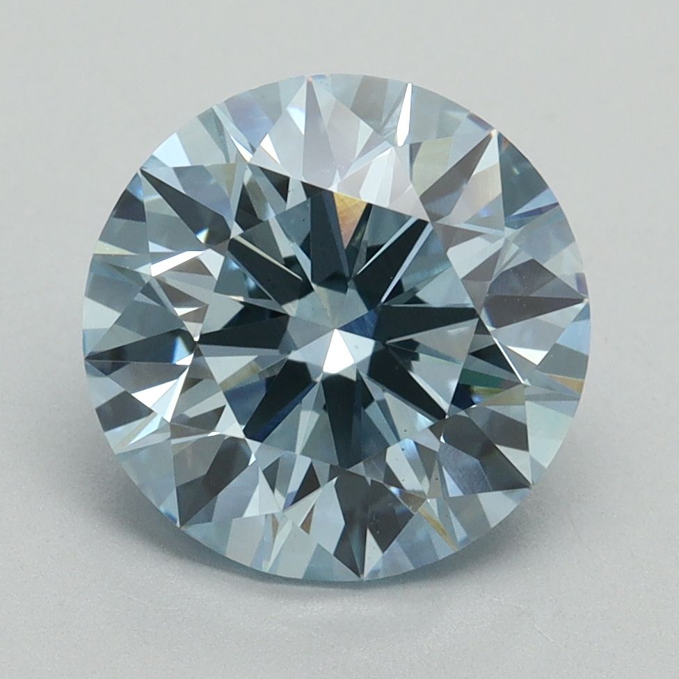 Lab-Grown ROUND Diamond - 3.31 Carat, Fancy Vivid Blue Color, VS1 Clarity | Sustainable Luxury, Dazzling Brilliance | IGI | Certified LG634405144