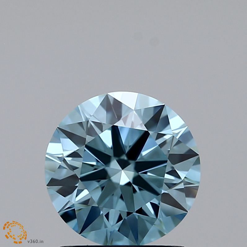 Lab-Grown ROUND Diamond - 1.12 Carat, Fancy Blueish Green Color, VVS2 Clarity | Sustainable Luxury, Dazzling Brilliance | IGI | Certified LG371903808