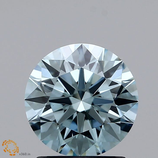 Lab-Grown ROUND Diamond - 1.31 Carat, Fancy Light Greenish Blue Color, VS1 Clarity | Sustainable Luxury, Dazzling Brilliance | IGI | Certified LG371903773