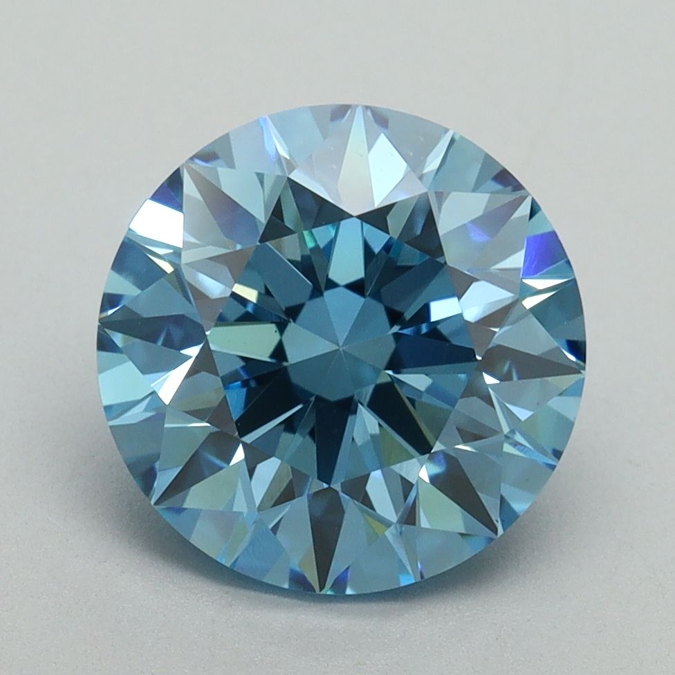 Lab-Grown ROUND Diamond - 3.23 Carat, Fancy Vivid Blue Color, VS1 Clarity | Sustainable Luxury, Dazzling Brilliance | IGI | Certified LG644432001