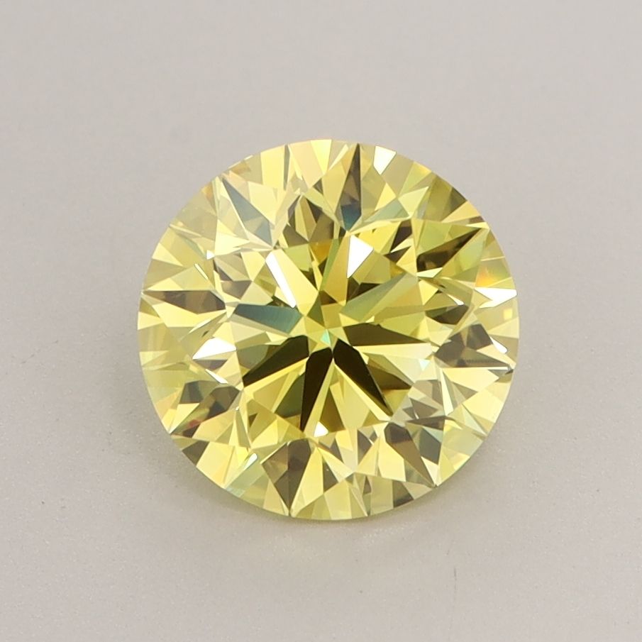 Lab-Grown ROUND Diamond - 1.7 Carat, Fancy Vivid Yellow Color, VVS2 Clarity | Sustainable Luxury, Dazzling Brilliance | IGI | Certified LG629434570