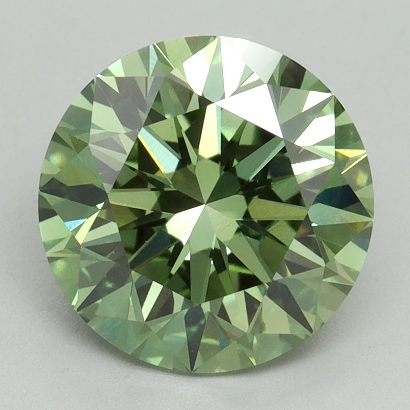 Lab-Grown ROUND Diamond - 3.06 Carat, Fancy Vivid Green Color, VS1 Clarity | Sustainable Luxury, Dazzling Brilliance | IGI | Certified LG644444475