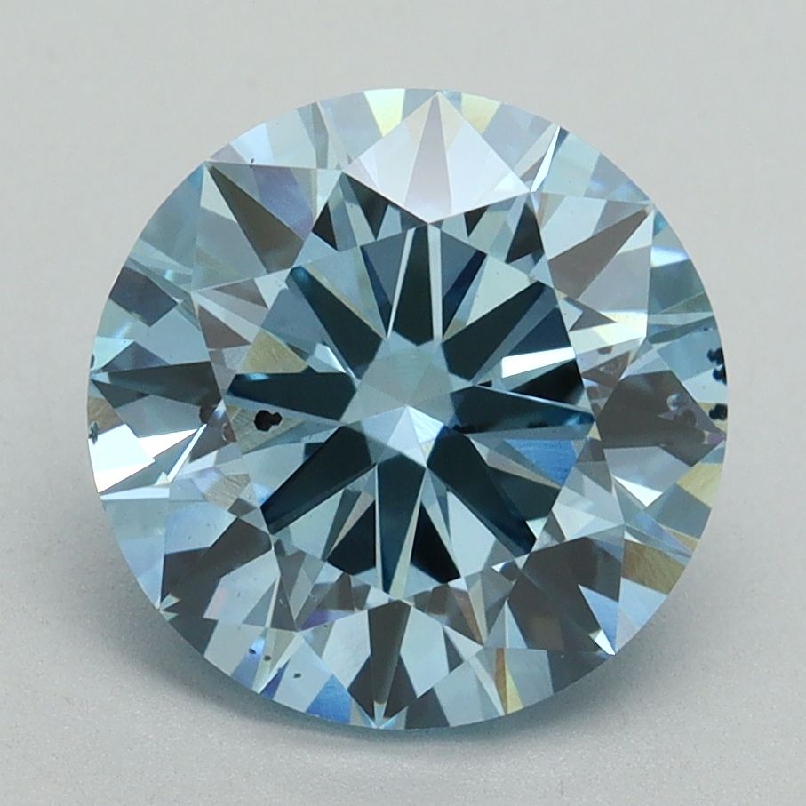 Lab-Grown ROUND Diamond - 3.27 Carat, Fancy Vivid Blue Color, SI1 Clarity | Sustainable Luxury, Dazzling Brilliance | IGI | Certified LG644444545