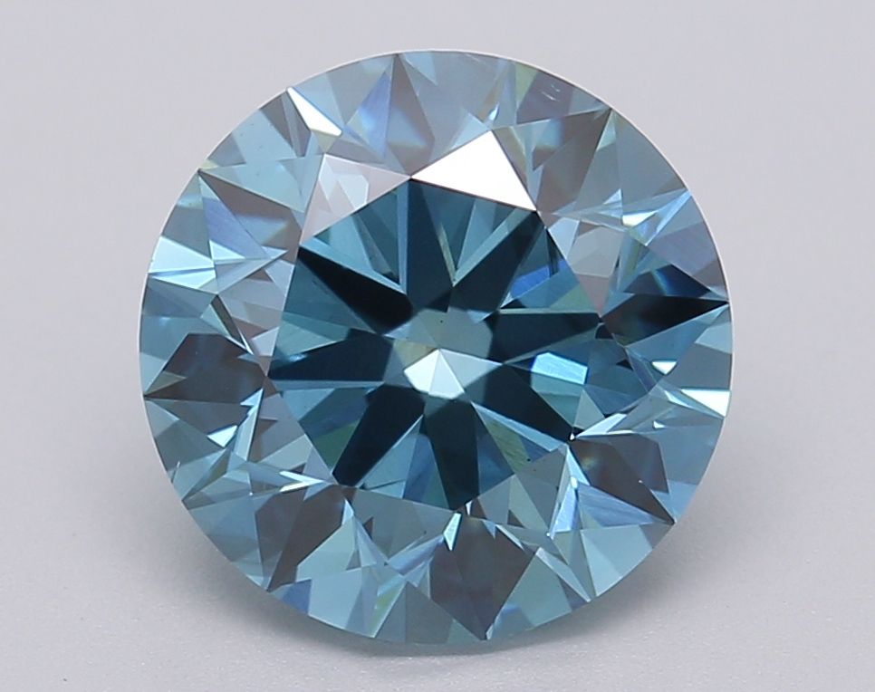 Lab-Grown ROUND Diamond - 2.97 Carat, Fancy Vivid Blue Color, VS2 Clarity | Sustainable Luxury, Dazzling Brilliance | IGI | Certified LG613349429