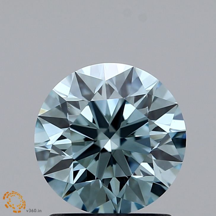 Lab-Grown ROUND Diamond - 1.24 Carat, Fancy Greenish Blue Color, VS1 Clarity | Sustainable Luxury, Dazzling Brilliance | IGI | Certified LG371903770