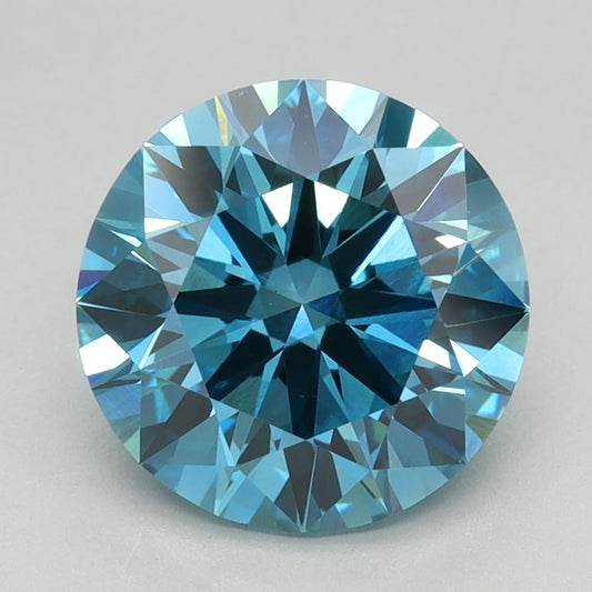 Lab-Grown ROUND Diamond - 2.38 Carat, Fancy Vivid Blue Color, VVS2 Clarity | Sustainable Luxury, Dazzling Brilliance | IGI | Certified LG628442700