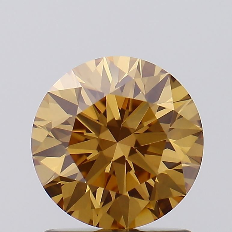 Lab-Grown ROUND Diamond - 1.17 Carat, Fancy Brown Yellow Color, VVS2 Clarity | Sustainable Luxury, Dazzling Brilliance | IGI | Certified LG598327013