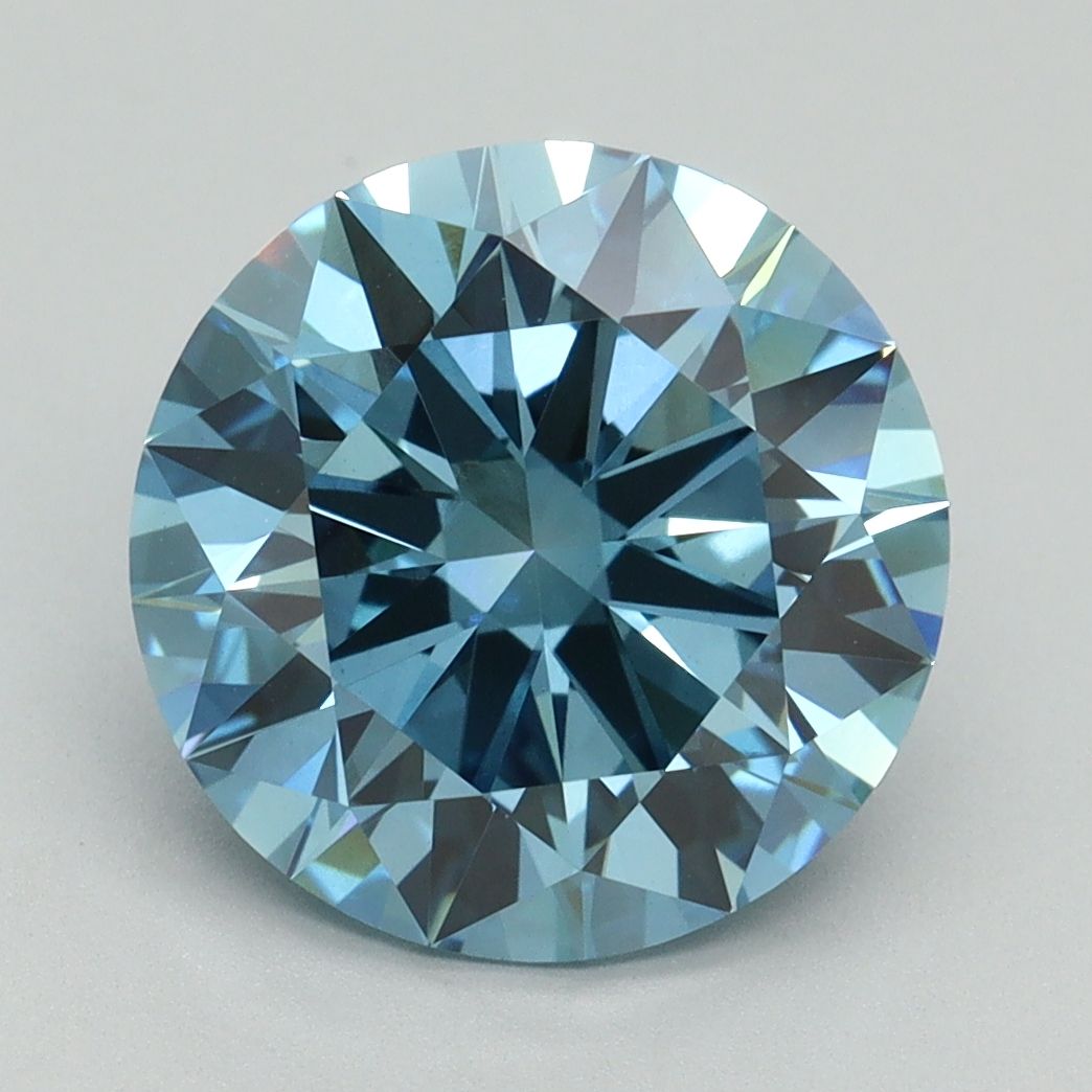 Lab-Grown ROUND Diamond - 4.06 Carat, Fancy Vivid Blue Color, VS1 Clarity | Sustainable Luxury, Dazzling Brilliance | IGI | Certified LG638454345