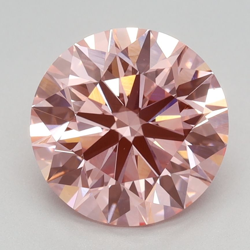 Lab-Grown ROUND Diamond - 2.21 Carat, Fancy Vivid Pink Color, VVS2 Clarity | Sustainable Luxury, Dazzling Brilliance | IGI | Certified LG582360227