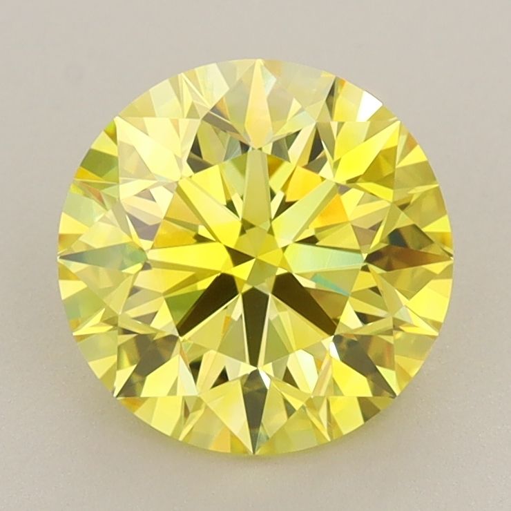 Lab-Grown ROUND Diamond - 2 Carat, Fancy Vivid Yellow Color, VVS2 Clarity | Sustainable Luxury, Dazzling Brilliance | IGI | Certified LG640442416