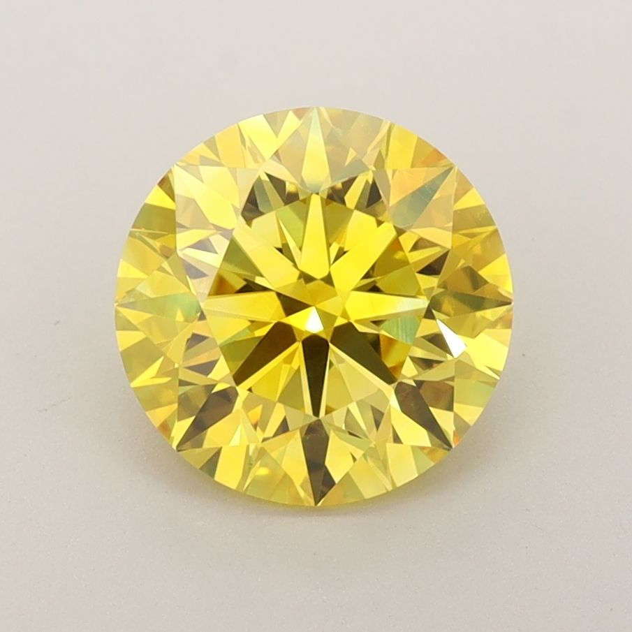 Lab-Grown ROUND Diamond - 2.01 Carat, Fancy Vivid Yellow Color, VVS1 Clarity | Sustainable Luxury, Dazzling Brilliance | IGI | Certified LG588342143