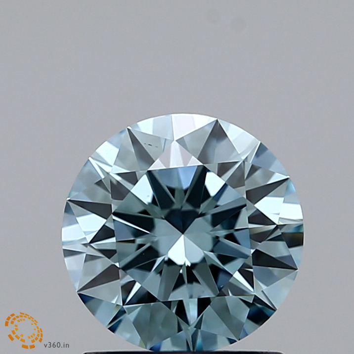 Lab-Grown ROUND Diamond - 1.01 Carat, Fancy Greenish Blue Color, VS1 Clarity | Sustainable Luxury, Dazzling Brilliance | IGI | Certified LG371903120