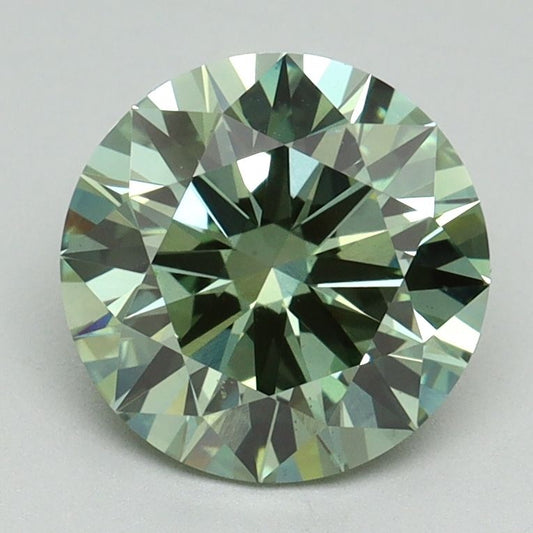 Lab-Grown ROUND Diamond - 2.04 Carat, Fancy Vivid Green Color, VS1 Clarity | Sustainable Luxury, Dazzling Brilliance | IGI | Certified LG638466308