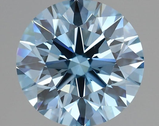 Lab-Grown ROUND Diamond - 3.03 Carat, Fancy Vivid Blue Color, VVS2 Clarity | Sustainable Luxury, Dazzling Brilliance | IGI | Certified LG636412146