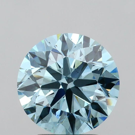 Lab-Grown ROUND Diamond - 3.24 Carat, Fancy Vivid Blue Color, SI1 Clarity | Sustainable Luxury, Dazzling Brilliance | IGI | Certified LG593371571