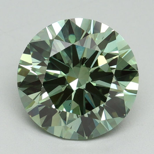 Lab-Grown ROUND Diamond - 3.03 Carat, Fancy Vivid Green Color, VS1 Clarity | Sustainable Luxury, Dazzling Brilliance | IGI | Certified LG638466284