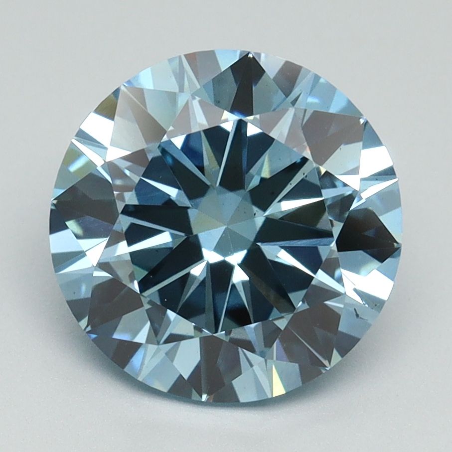 Lab-Grown ROUND Diamond - 3.01 Carat, Fancy Vivid Blue Color, VS2 Clarity | Sustainable Luxury, Dazzling Brilliance | IGI | Certified LG638454329