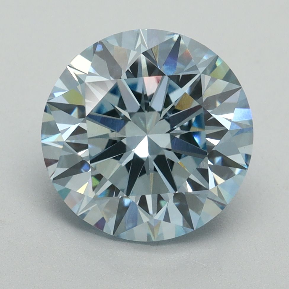 Lab-Grown ROUND Diamond - 3.24 Carat, Fancy Vivid Blue Color, VVS2 Clarity | Sustainable Luxury, Dazzling Brilliance | IGI | Certified LG634405130