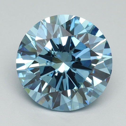 Lab-Grown ROUND Diamond - 3 Carat, Fancy Vivid Blue Color, VS1 Clarity | Sustainable Luxury, Dazzling Brilliance | IGI | Certified LG638454333