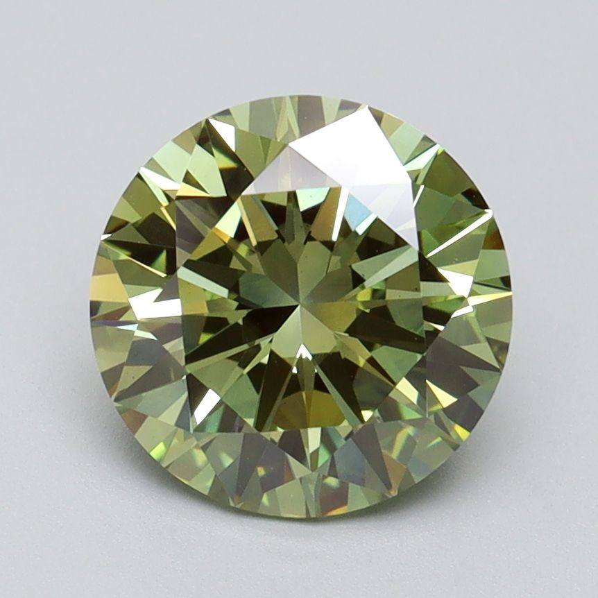 Lab-Grown ROUND Diamond - 2.06 Carat, Fancy Vivid Green Color, VS1 Clarity | Sustainable Luxury, Dazzling Brilliance | IGI | Certified LG595381745