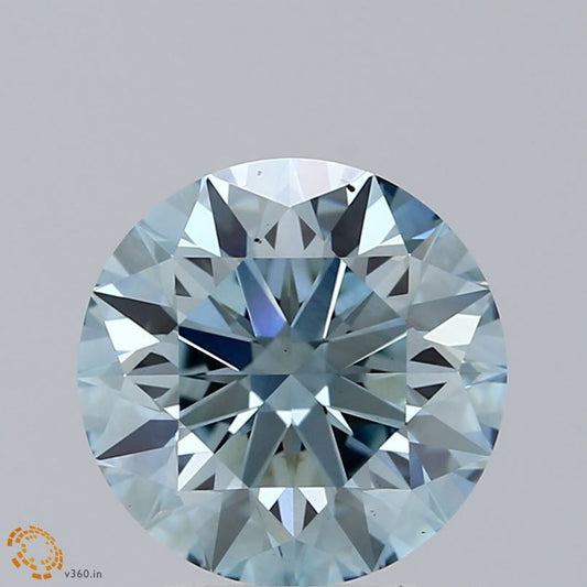 Lab-Grown ROUND Diamond - 3.57 Carat, Fancy Intense Blue Color, VS2 Clarity | Sustainable Luxury, Dazzling Brilliance | IGI | Certified LG614323093