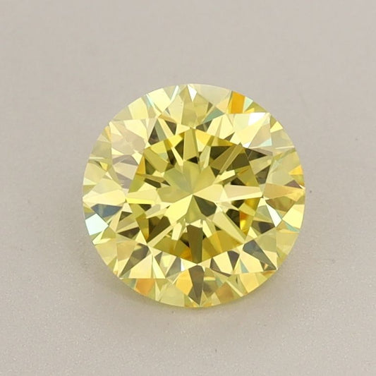 Lab-Grown ROUND Diamond - 1.01 Carat, Fancy Vivid Yellow Color, VVS1 Clarity | Sustainable Luxury, Dazzling Brilliance | IGI | Certified LG635469192