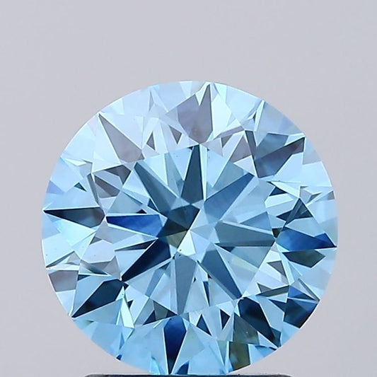 Lab-Grown ROUND Diamond - 2.3 Carat, Fancy Vivid Blue Color, VS1 Clarity | Sustainable Luxury, Dazzling Brilliance | IGI | Certified LG618441446