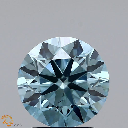 Lab-Grown ROUND Diamond - 1.84 Carat, Fancy Greenish Blue Color, SI1 Clarity | Sustainable Luxury, Dazzling Brilliance | IGI | Certified LG371903116