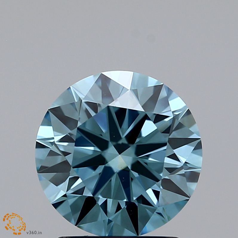 Lab-Grown ROUND Diamond - 1.56 Carat, Fancy Intense Greenish Blue Color, VS2 Clarity | Sustainable Luxury, Dazzling Brilliance | IGI | Certified LG371903141