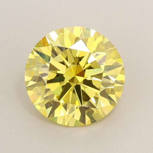 Lab-Grown ROUND Diamond - 2.2 Carat, Fancy Vivid Yellow Color, VS1 Clarity | Sustainable Luxury, Dazzling Brilliance | IGI | Certified LG588347526