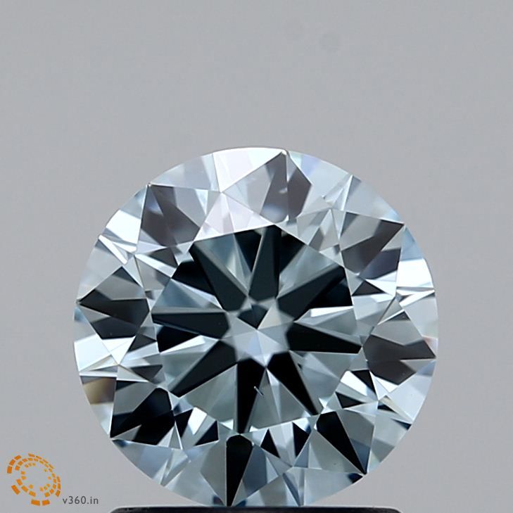 Lab-Grown ROUND Diamond - 1.22 Carat, Fancy Light Greenish Blue Color, VS2 Clarity | Sustainable Luxury, Dazzling Brilliance | IGI | Certified LG371903778