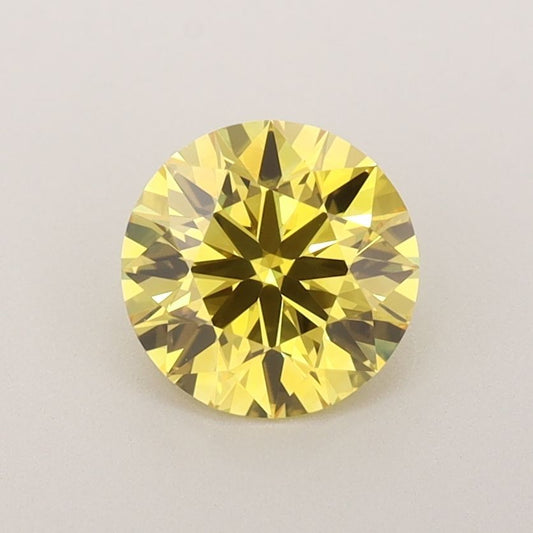 Lab-Grown ROUND Diamond - 1.04 Carat, Fancy Vivid Yellow Color, VVS2 Clarity | Sustainable Luxury, Dazzling Brilliance | IGI | Certified LG584351267