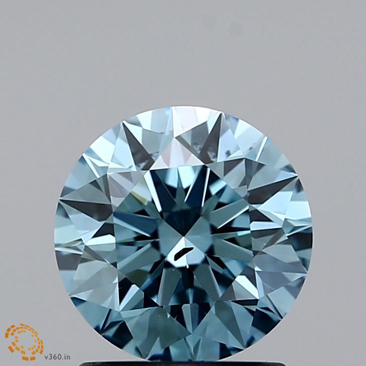 Lab-Grown ROUND Diamond - 1.24 Carat, Fancy Greenish Blue Color, SI1 Clarity | Sustainable Luxury, Dazzling Brilliance | IGI | Certified LG371903797