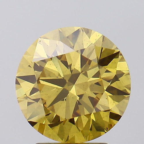 Lab-Grown ROUND Diamond - 3.03 Carat, Fancy Vivid Brownish Yellow Color, SI1 Clarity | Sustainable Luxury, Dazzling Brilliance | IGI | Certified LG581312709